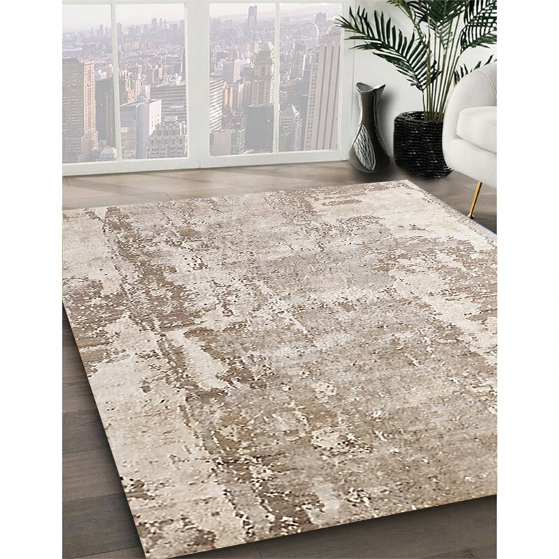 Tapis 100% moderne de style Mid-Century lavable à la machine 100%, Carré 7 pi