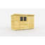 11ft x 4ft Pent Shed - Double Door with Windows