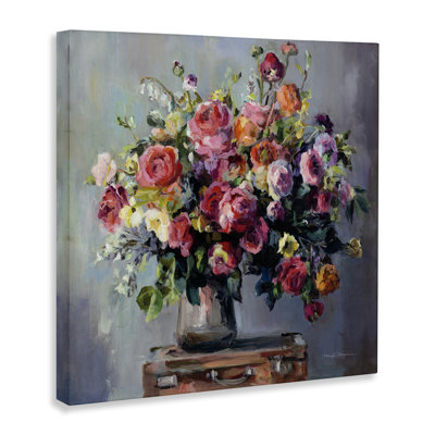 Abondant bouquet de roses sur toile par Marilyn Hageman