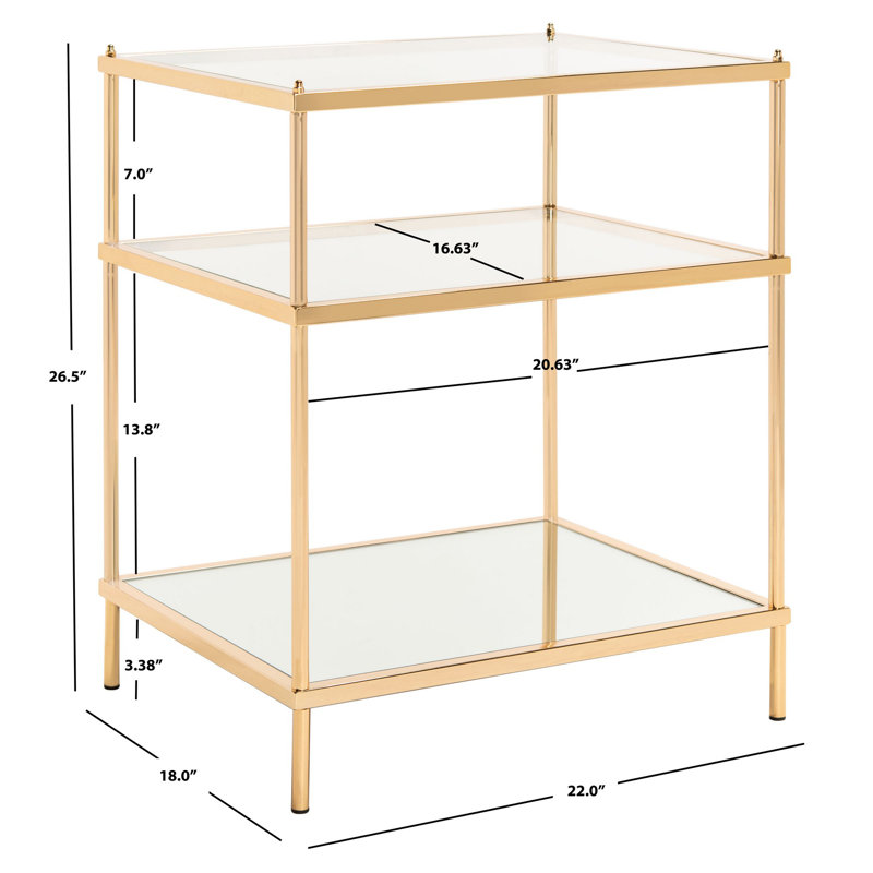 Hedwige Glass End Table with Storage