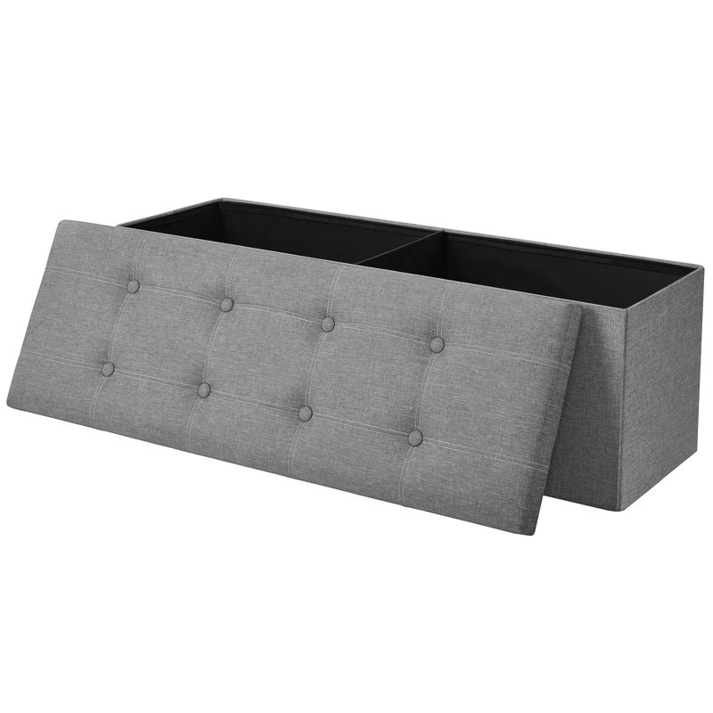 Ottoman Storage Bench, Light Gray