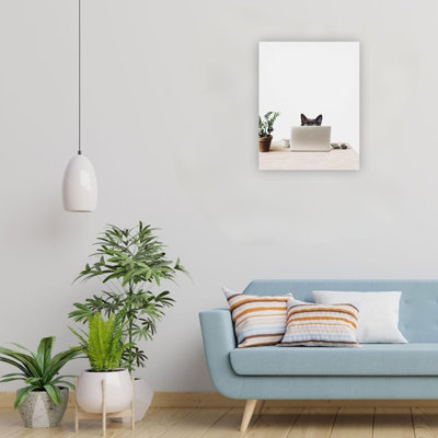 Gray The Creative Cat Premium Canvas Wall Art,24 x 18 Inch,Home Decor for Living Room Bedroom