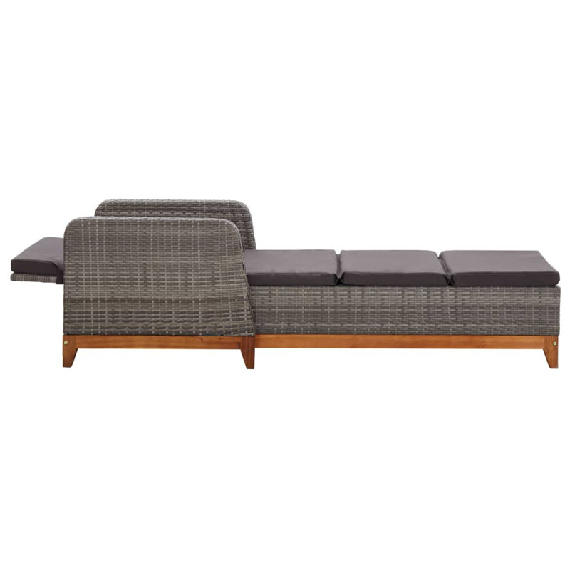 Chaise de patio avec coussins Alarnah, Anthracite, Gris