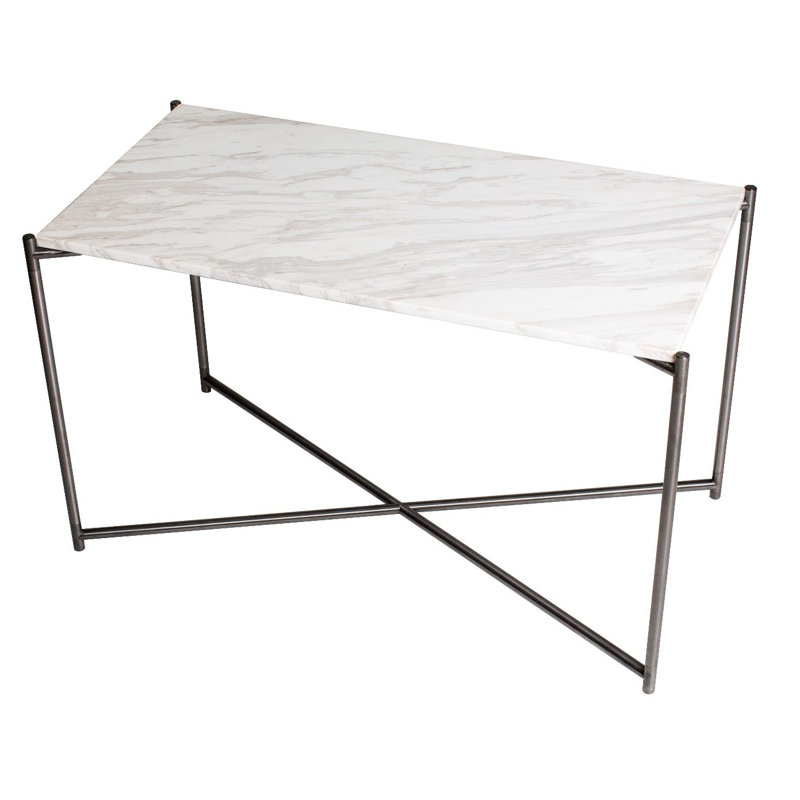 Bedell End Table, White/Metal