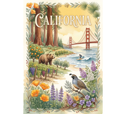 California State Pride Garden Flag 12x18