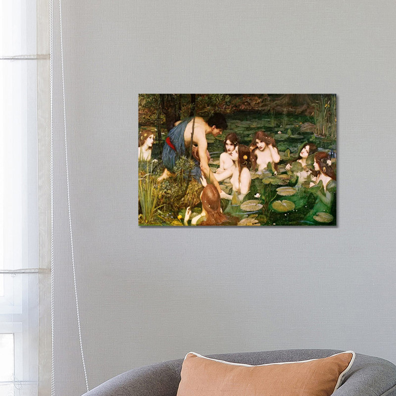 Hylas And The Nymphs by John William Waterhouse - Wrapped Canvas Gallery-Wrapped Canvas Giclée