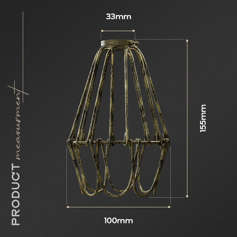 Annjelica 10cm H Metal Empire Lamp Shade, Brushed Brass
