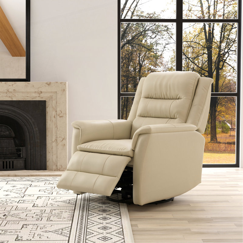 Global Home Swivel Glider Recliner With Manual Footrest