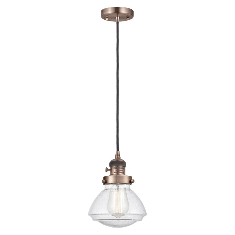 Franklin Restoration - Almarosa - Mini-luminaire suspendu à cordon de 7 po - Interrupteur marche / arrêt - Ampoule non incluse