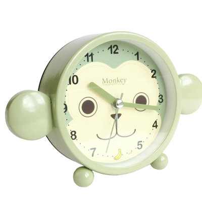 Analogue Quartz Movement / Crystal Alarm Tabletop Clock in Green