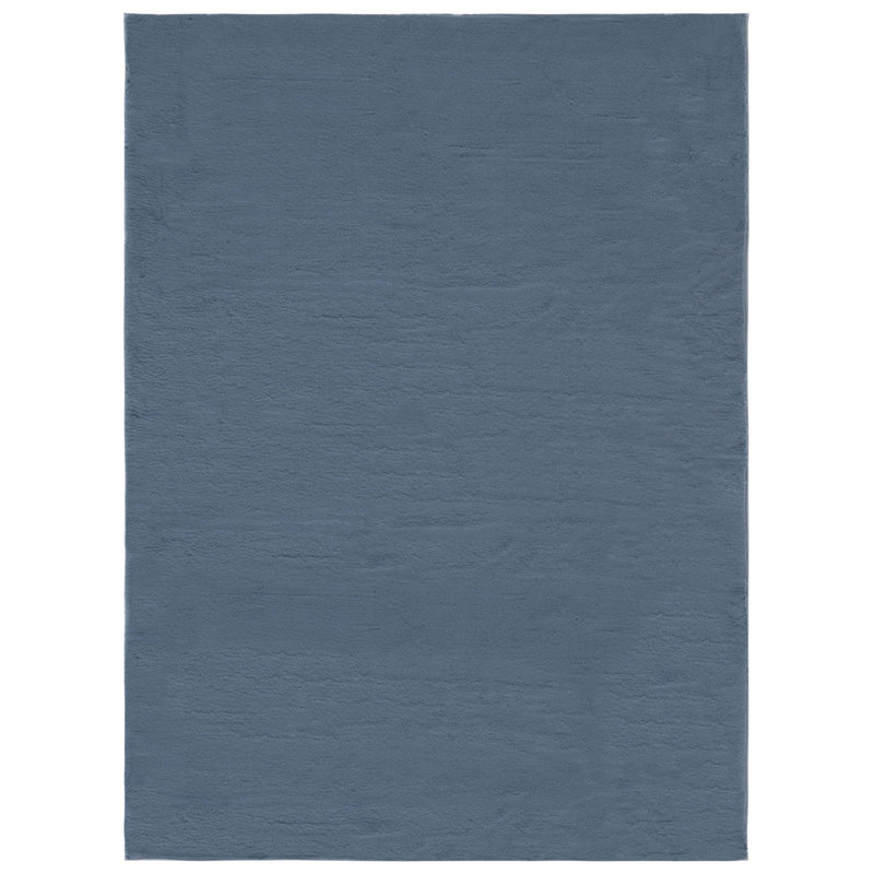 Faux Rabbit Fur Performance Machine Washable Solid Color Rug, Rectangle 2' x 3'