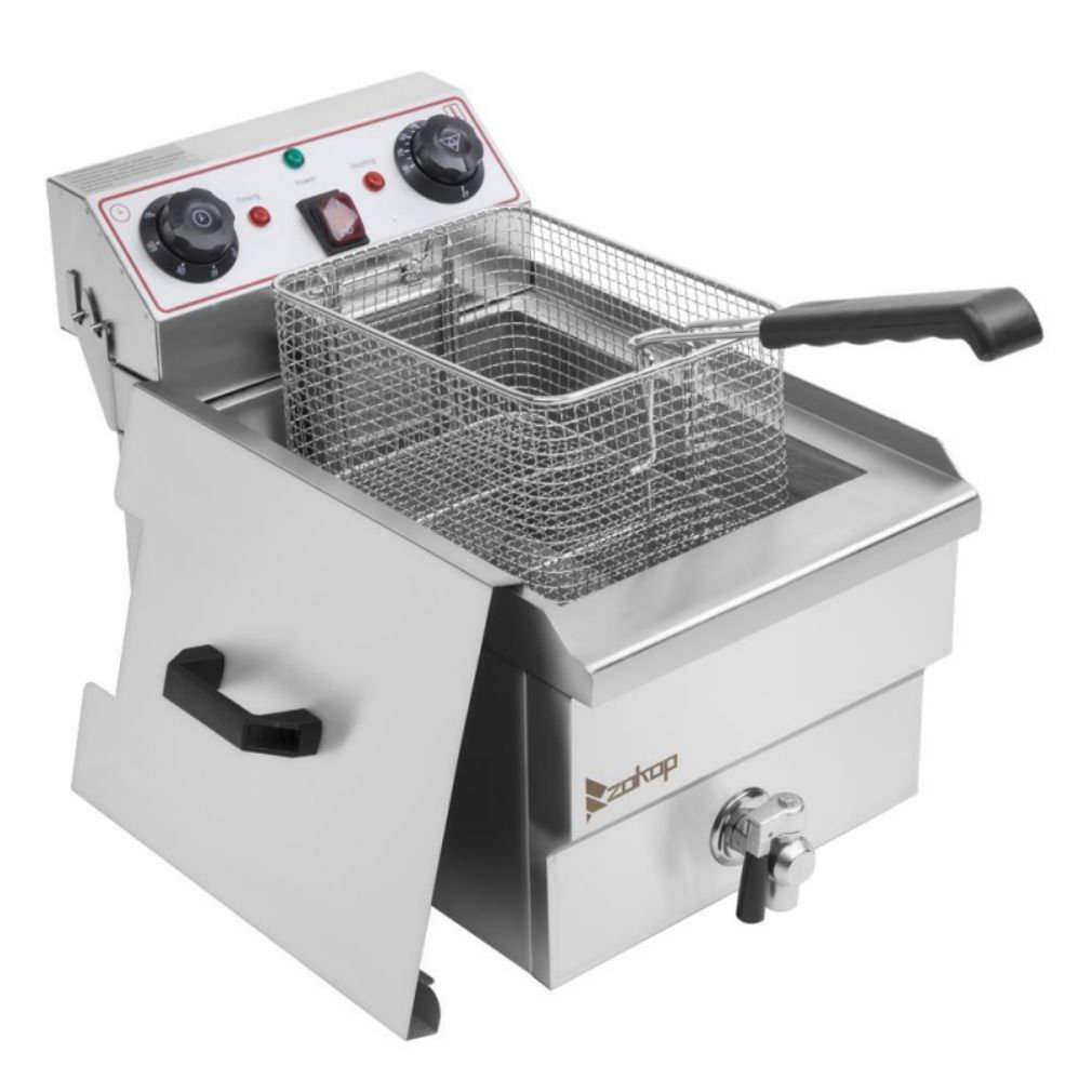 10L Commercial Stainless Steel Electric Deep Fryer Adjustable Temperature Oil Fryer with Timer LIANQIAN