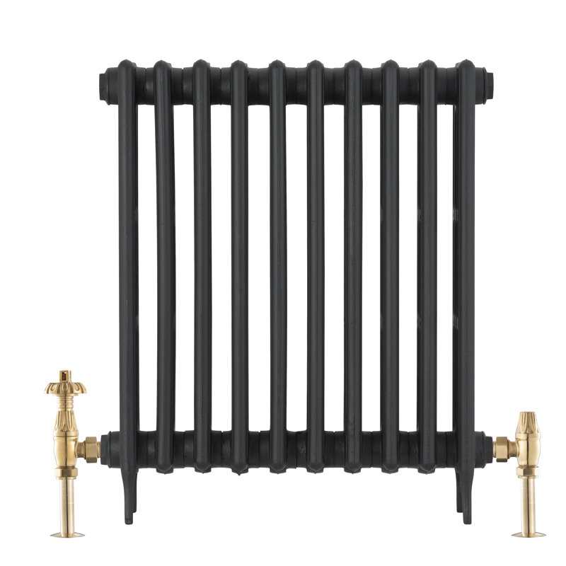 Abe Heating Thermostatic Radiator Valve with Wheel Head & Lockshield, Unlaquered Brass