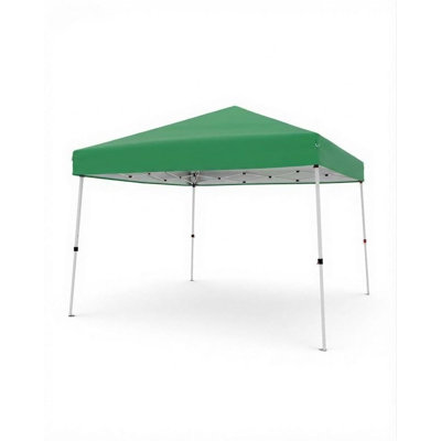 Auvent escamotable robuste et résistant, abri extérieur vert de 3 x 3 m avec hauteur réglable et pieds inclinés, pavillon de jardin portatif avec sac de transport pour patio, jardin ou plage