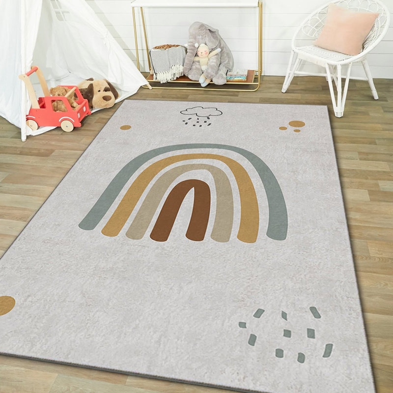 Tapis luxueux (2,6 x 4,6 pieds), 100% polyester, 740 g / m² | Tissu de velours doux, envers en feutre antidérapant, éponge stratifiée pour le confort | Antibactérien, lavable à la machine à 30 ° C | Élégante décoration intérieure