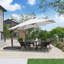 Parasol en porte-à-faux carré en aluminium avec base et rotation à 360 degrés Murren-481167993-481167992