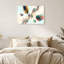 Art mural sur toile tourbillonnant en marbre et en papier déchiré bleu sarcelle et crème-174749231