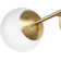 Double-ended wall lamp, matte brass, frosted glass shade, bulb not included