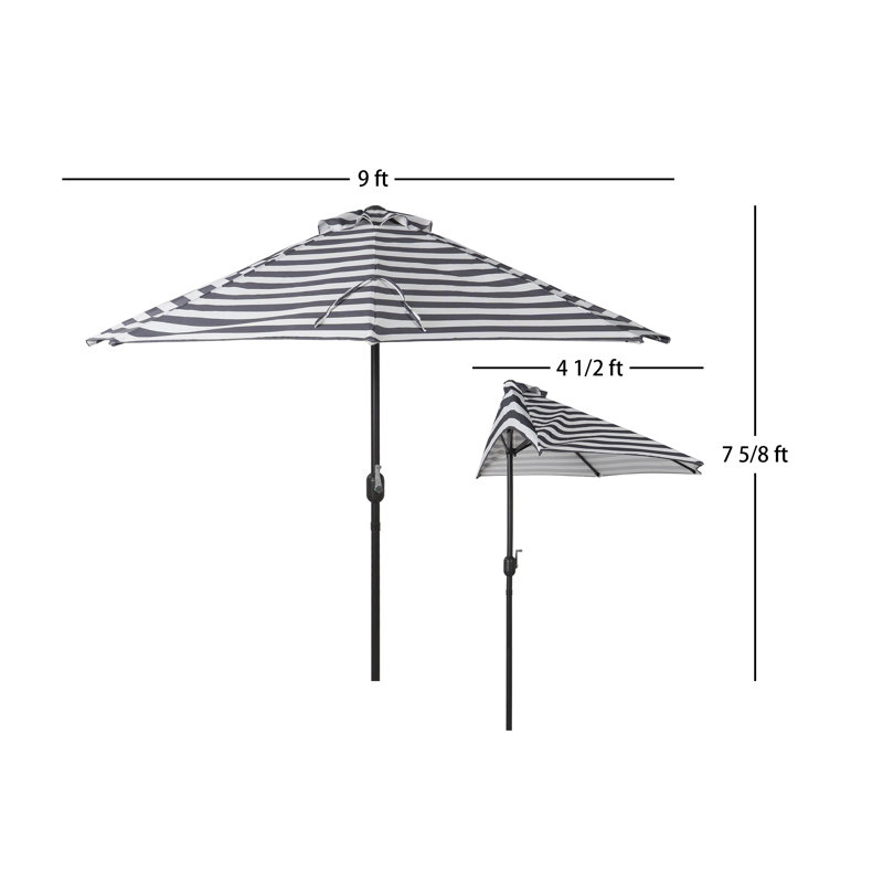 Parasol de marché 9 pi Nicholls, Noir / blanc