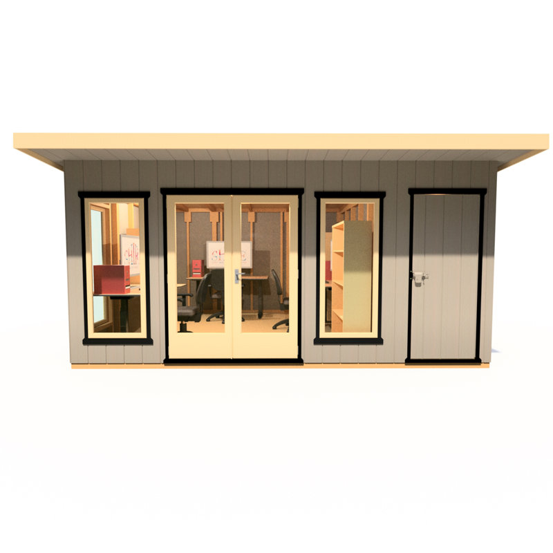Shire Cali Home Office 16 Ft X 12 Ft With Side Shed