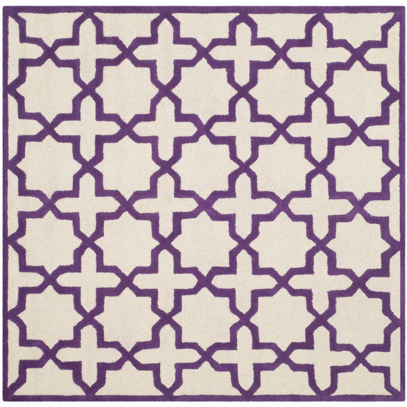 Cambridge Hand Tufted Wool Geometric Rug, Square 6'