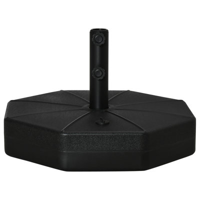 Outsunny Octagonal Garden Parasol Base Holder Market Umbrella Stand Black