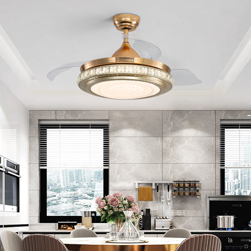Ceiling Fan with LED Lights, Black