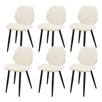 White Shell Shape Upholstered Chair 2Pcs