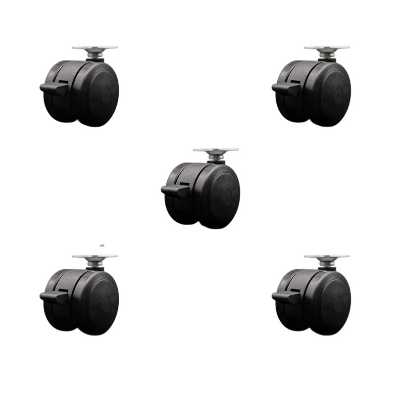 Ensemble de 5 roulettes noires 2 pouces