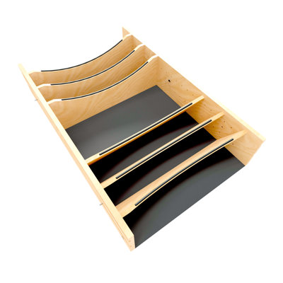 Craftsman Collection Solid Maple Adjustable Deep Drawer Divider Insert w/ Black Accents for 33”-36” Base Cabinet Drawers