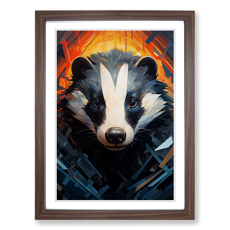 Single Picture Frame Print on Wood, Walnut Framed, 46cm H x 34cm W