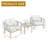 Junco Teak Outdoor Two-Person Patio Set With Cushions And Side Table-124178245-124178255
