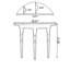 Console demi-cercle en bois massif noir-390240809