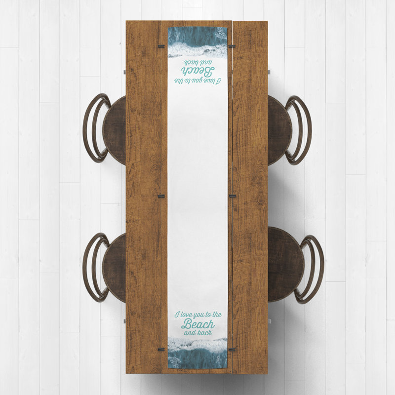 Chemin de table Wave, 90 po x 16 po, Sarcelle, 49
