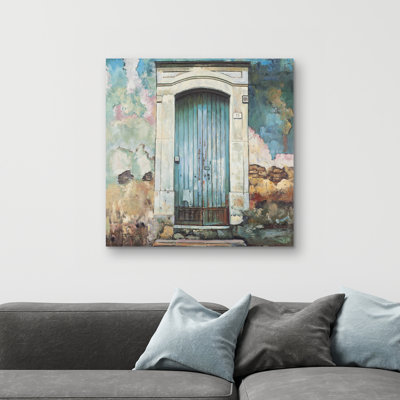 door of an old building - 32"x32" art on canvas