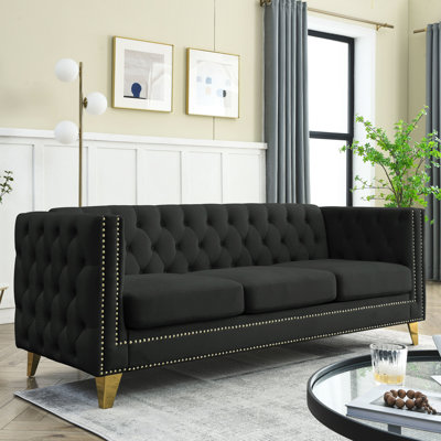 Détails en velours confortable pour bureau - garniture cloutée de siège classique à base solide