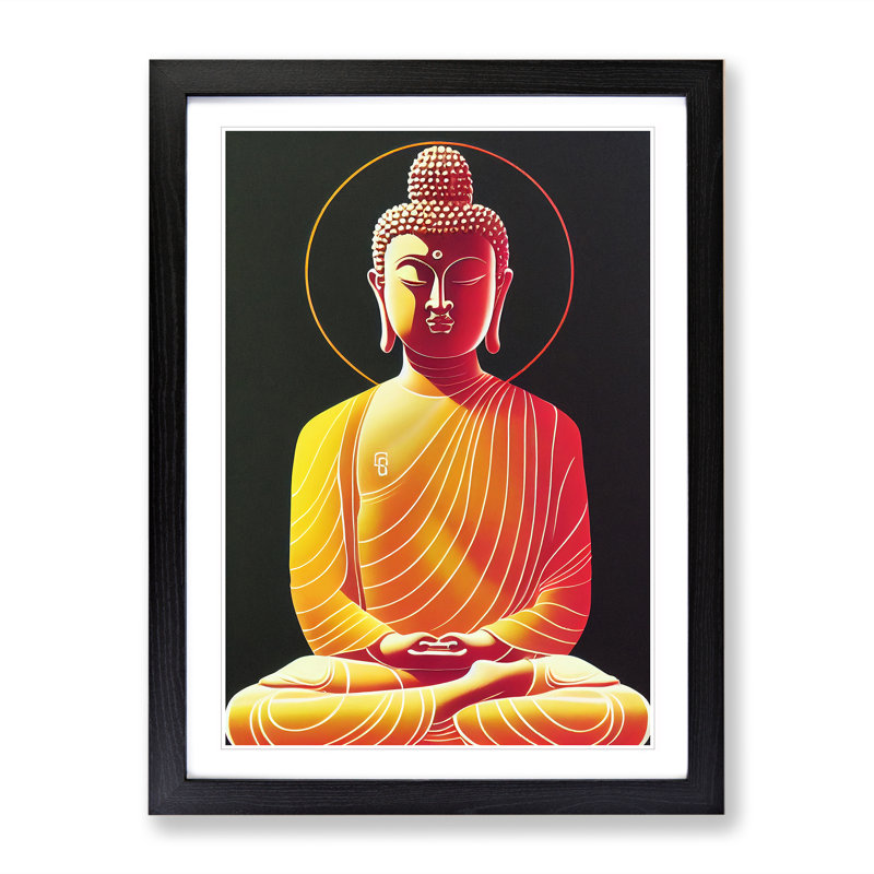 Electric Buddha - Wall Art, Black Framed Paper, 64cm H x 46cm W x 2cm D