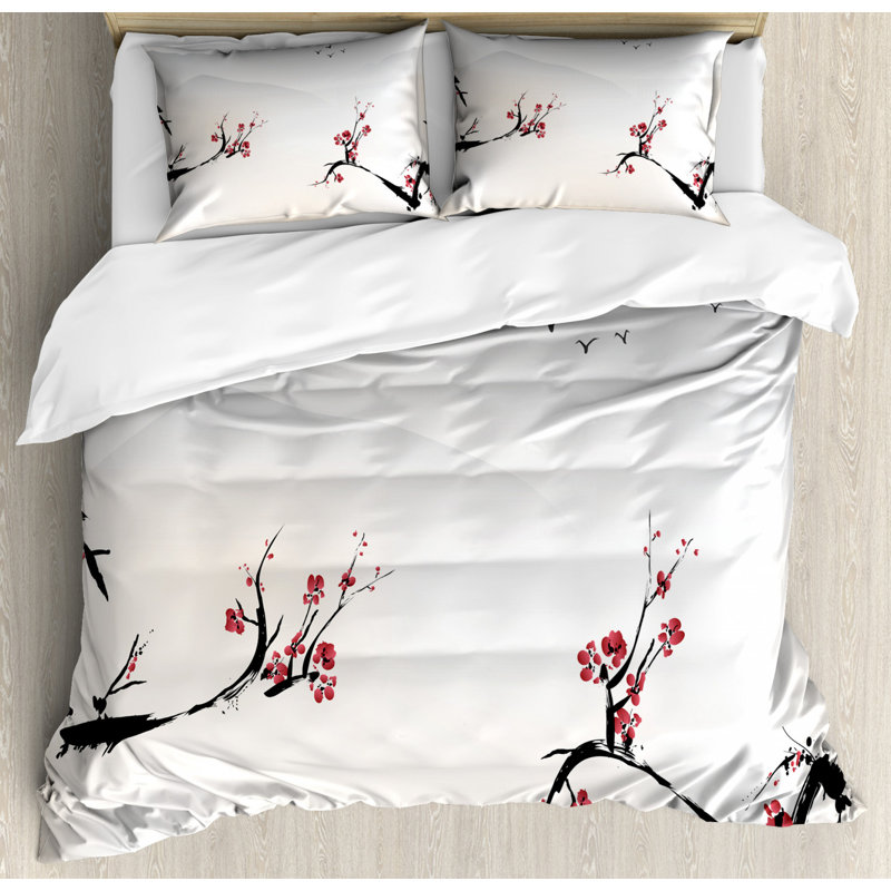 Eclectic Polyester Floral Duvet Cover, King Duvet Cove + 2 Standard Shams