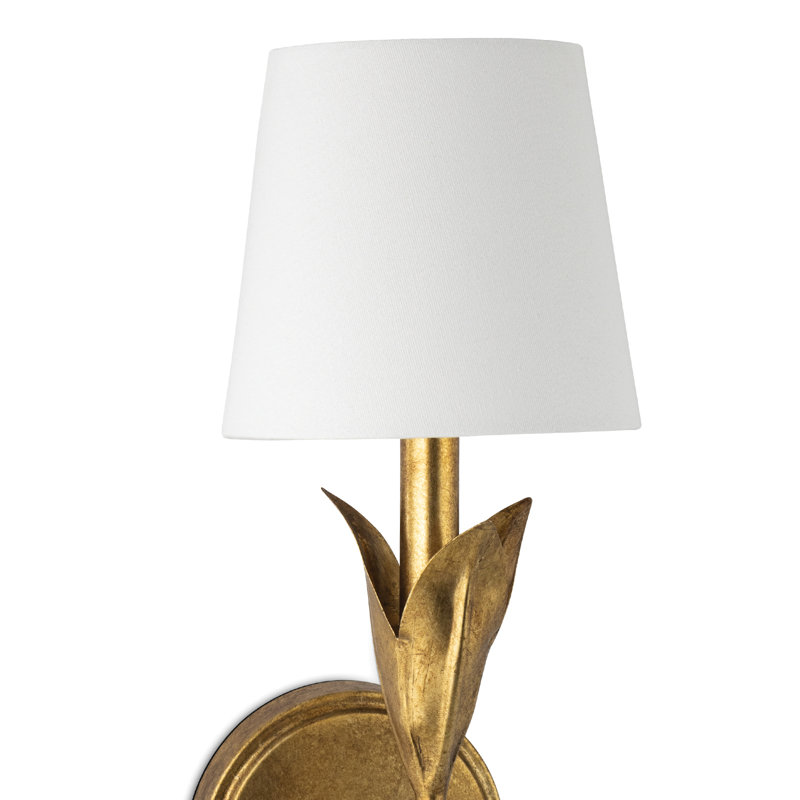 River Reed Armed Sconce, Antique Gold Leaf
