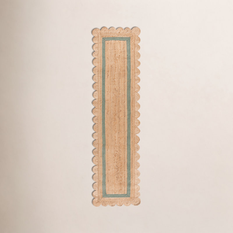 Tapis géométrique en jute tissé à la main Inaki, Tapis de couloir 2 pi 3 po x 9 pi