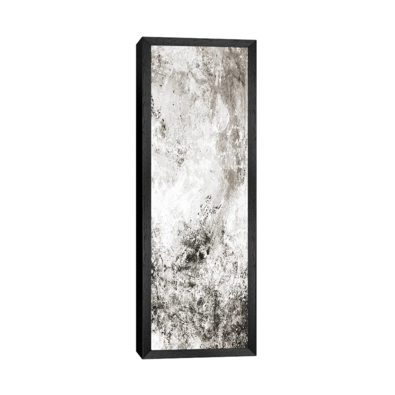 Chaotic Calm Two Neutral by Mlli Villa - Panoramic Print on Canvas, Black Floater Framed, 91.44cm H x 30.48cm W x 3.81cm D