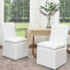 Keaton 21" Wide Modern No Assembly Upholstered Linen Side Dining Chair with Casters