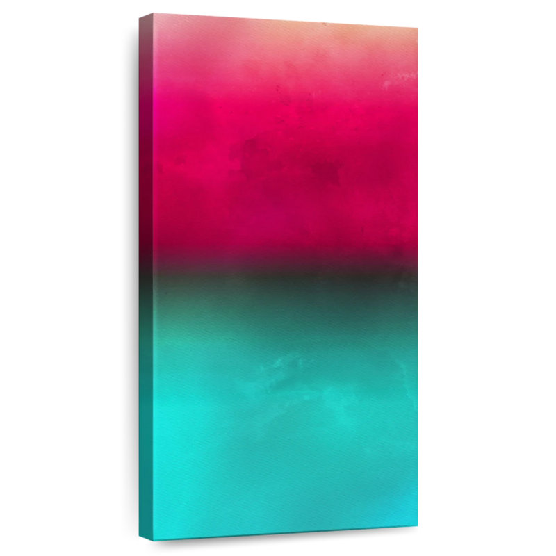 Rose turquoise ombré, H 24 po x l 12 po