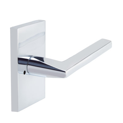 Bravura 839-8 Delray Privacy Lever on Rectangular Contemporary  Rose in Polished Chrome