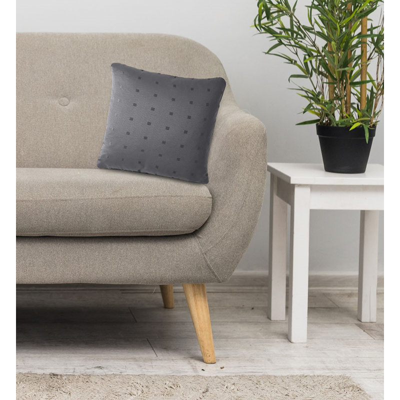 Norush Geometric Square Cushion, 45 x 45cm , Charcoal