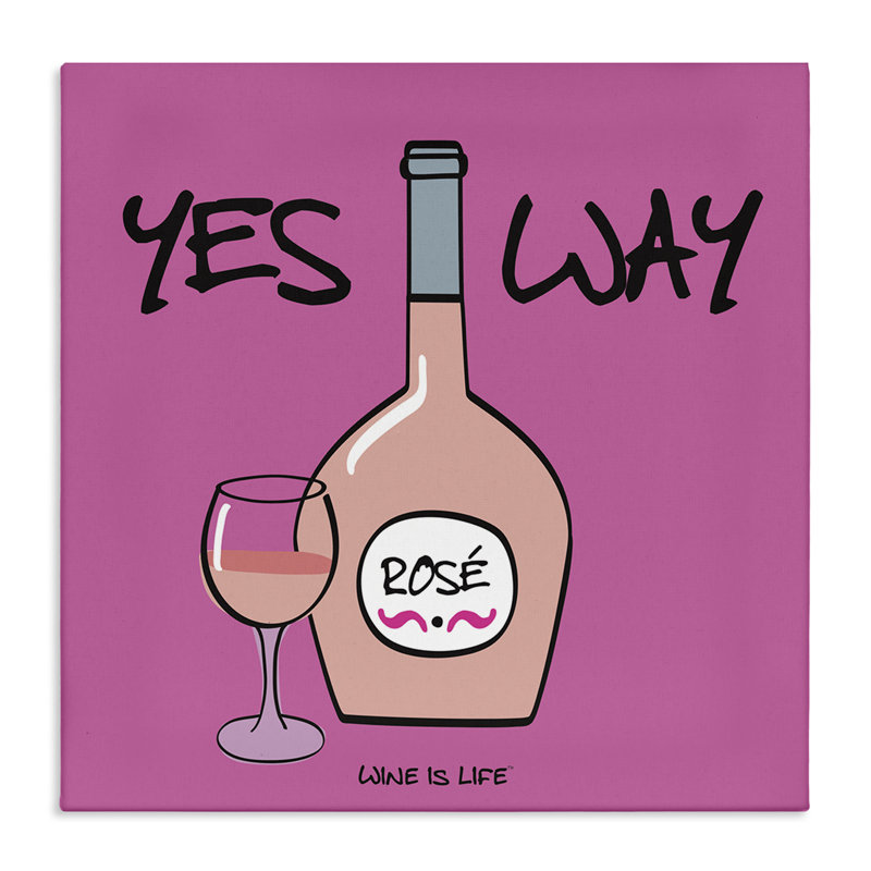 «Yes Way Rose», art mural sur toile par WIL, H 17 po x l 17 po
