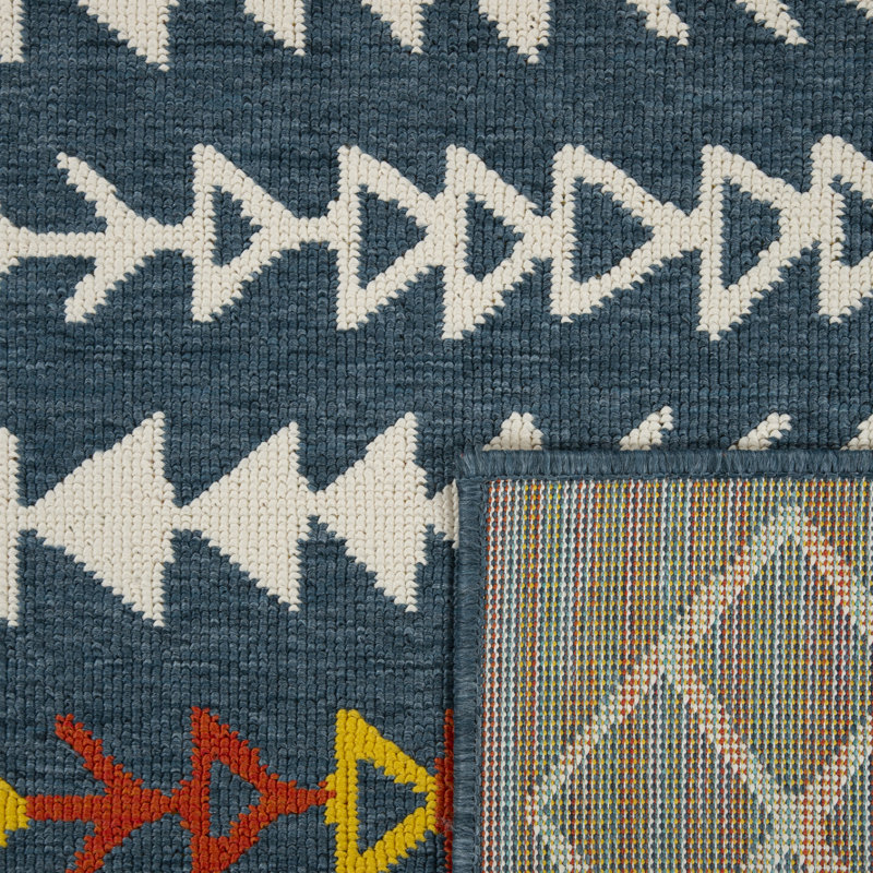 Tapis d'intérieur / extérieur à rayures Khemochi, Rectangle 5 pi x 7 pi