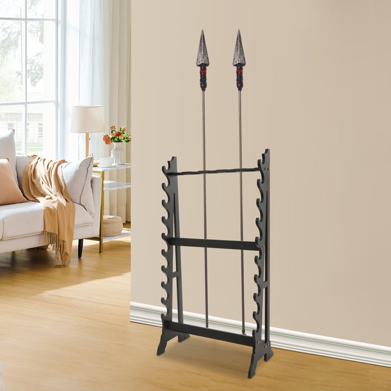 10 Tier 5 Hole Sword Rack, Black