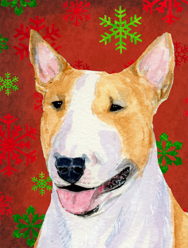 Drapeau rouge et vert Vart, Bull Terrier (beige et blanc)