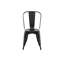 Lot de 4 chaises de salle à manger empilables en métal noir mat sablé, hauteur du siège 18 pouces, style industriel, pour restaurants, espaces intérieurs et extérieurs.